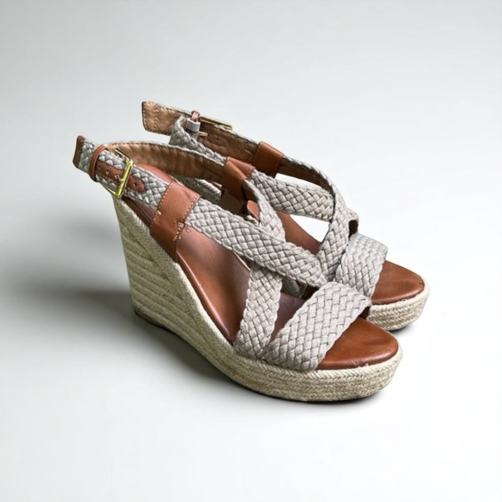 Banana Republic Woven Strap Espadrille Wedge Sandal Women’s Size 8 1/2
